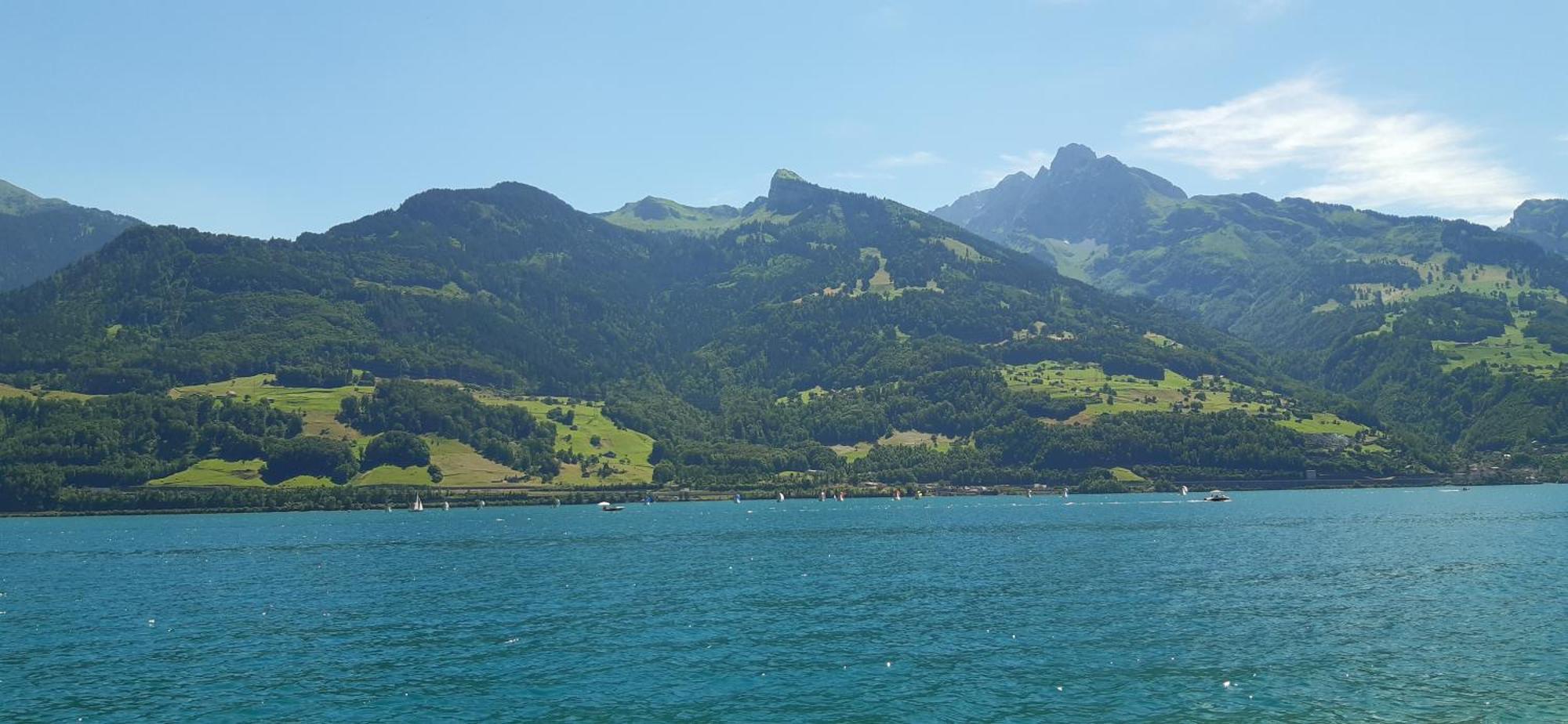 Apartment Panorama Am Walensee In Neubau-Villa Obstalden Exteriör bild